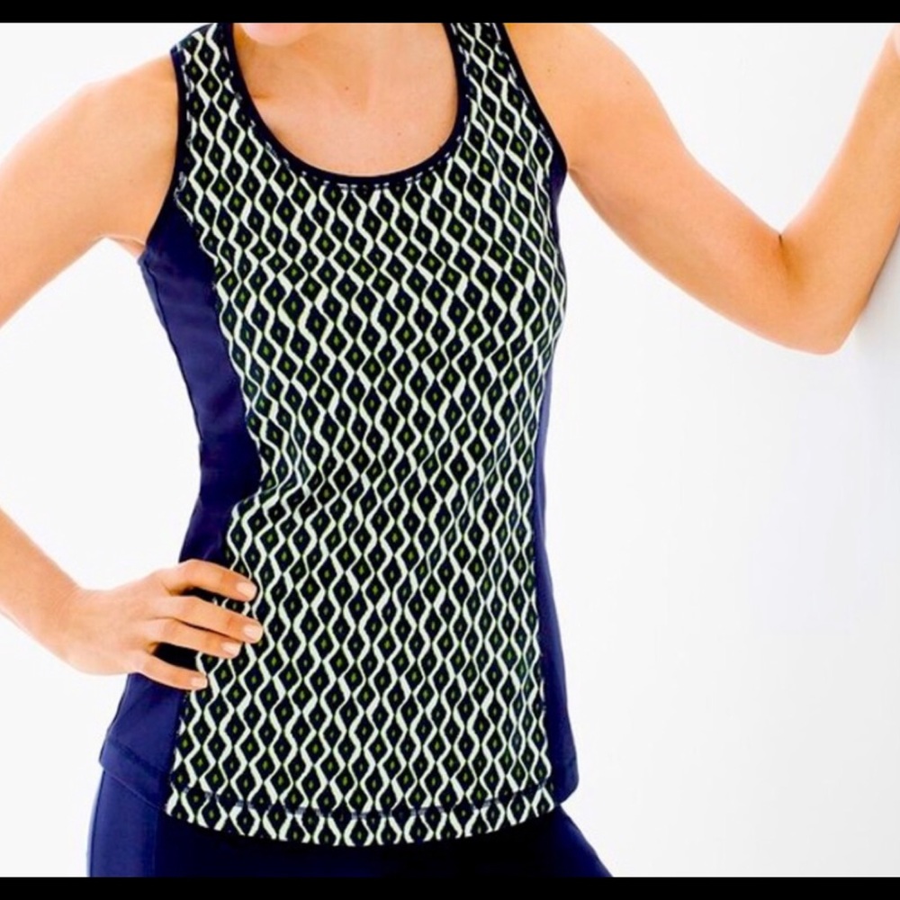 ✨Zenergy by Chico’s Navy Print Athletic Top Sz1(8)